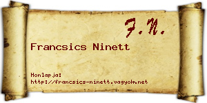 Francsics Ninett névjegykártya